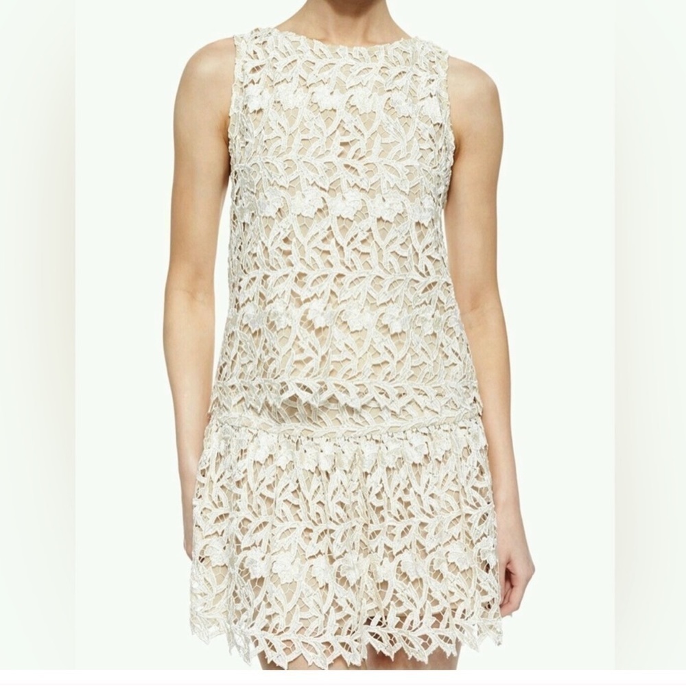 Alice + Olivia Amal Guipure Lace Top size M & Jayce Lace Mimi Ivory skirt size 4 - Picture 3 of 13